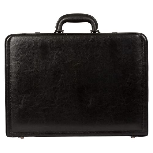  Kenneth Cole REACTION Kenneth Cole Reaction Manhattan Leather Single Compartment Expandable 17 Laptop Attache, Black