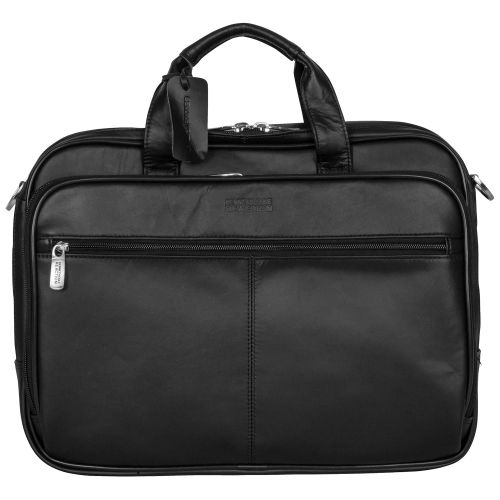  Kenneth Cole REACTION Kenneth Cole Reaction Genuine Leather Dual Compartment 15.4 Laptop Portfolio, Black