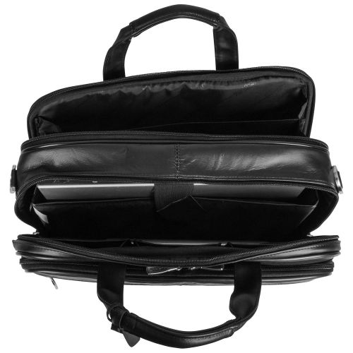  Kenneth Cole REACTION Kenneth Cole Reaction Genuine Leather Dual Compartment 15.4 Laptop Portfolio, Black