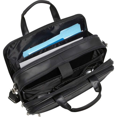  Kenneth Cole REACTION Kenneth Cole Reaction Genuine Leather Dual Compartment 15.4 Laptop Portfolio, Black