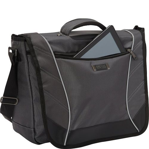  Kenneth Cole REACTION Kenneth Cole Reaction 17 Crossbody Laptop Messenger Bag Charcoal