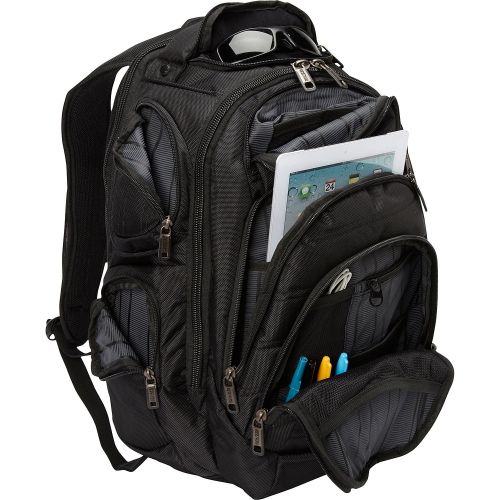  Kenneth Cole REACTION Kenneth Cole Reaction 1680d Polyester Double Gusset 17.0” Laptop Backpack, Black