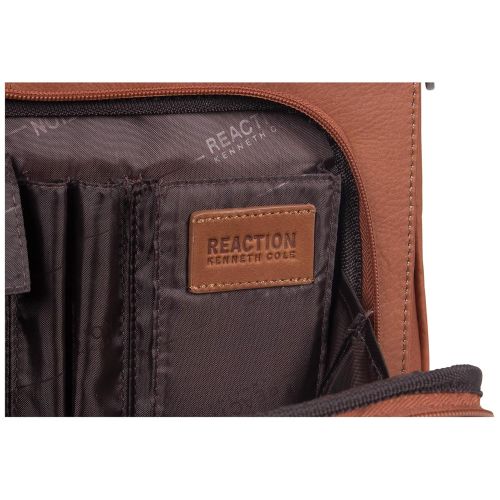  Kenneth Cole REACTION Kenneth Cole Reaction Colombian Leather Dual Compartment Expandable 15.6 Laptop Portfolio, Cognac