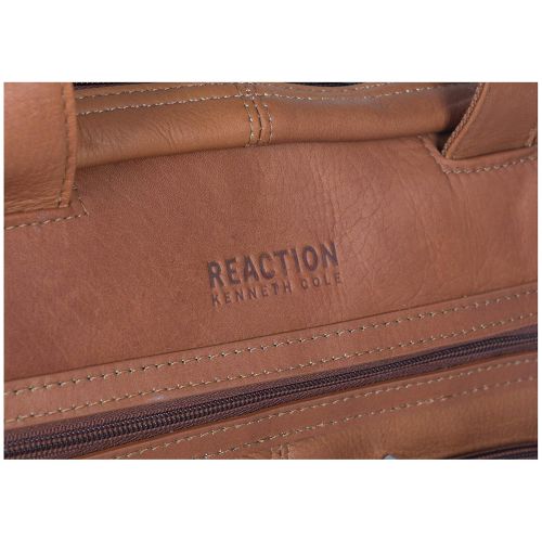  Kenneth Cole REACTION Kenneth Cole Reaction Colombian Leather Dual Compartment Expandable 15.6 Laptop Portfolio, Cognac