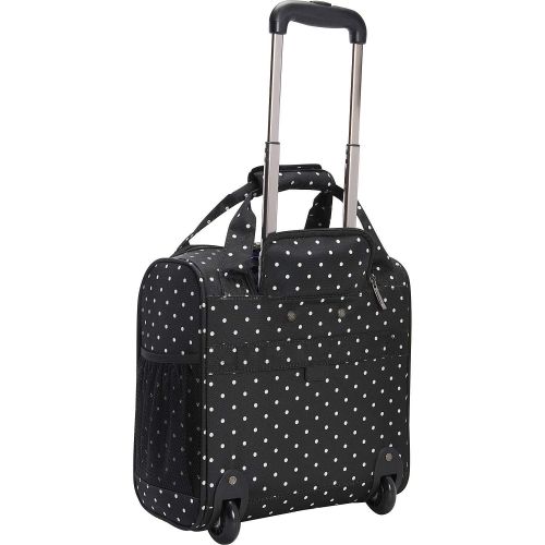  Kenneth Cole REACTION Kenneth Cole Reaction Dot Matrix 14 600d Polka Dot Polyester 2-Wheel Underseater Carry-on, Black