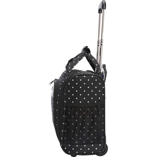  Kenneth Cole REACTION Kenneth Cole Reaction Dot Matrix 14 600d Polka Dot Polyester 2-Wheel Underseater Carry-on, Black