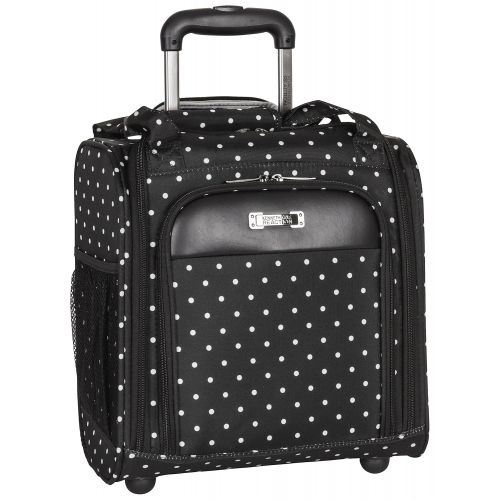  Kenneth Cole REACTION Kenneth Cole Reaction Dot Matrix 14 600d Polka Dot Polyester 2-Wheel Underseater Carry-on, Black