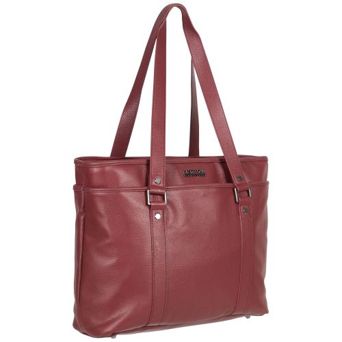  Kenneth Cole REACTION Kenneth Cole Reaction Womens Downtown Darling Leather Single Compartment 16 Laptop Tote, Red