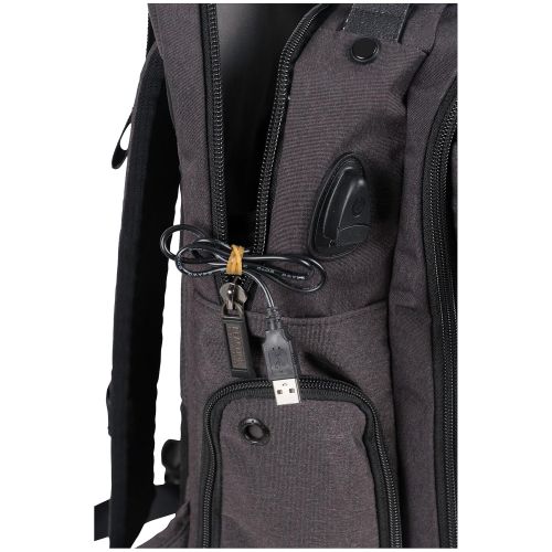  Kenneth Cole REACTION Kenneth Cole Reaction 600d Polyester Dual Compartment 15.6” Laptop Travel Backpack, Charcoal