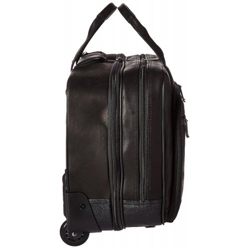  Kenneth Cole REACTION Kenneth Cole Reaction Colombian Leather 15.6 Top Zip Wheeled Laptop Portfolio, Black