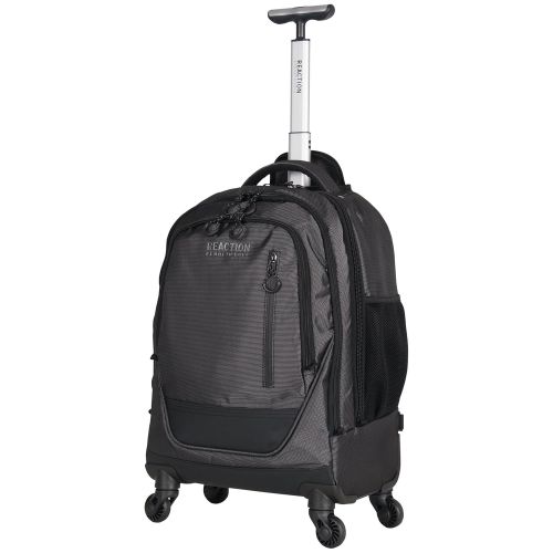  Kenneth Cole REACTION Kenneth Cole Reaction 17 Polyester Dual Compartment 4-Wheel Laptop Backpack, Pindot Charcoal