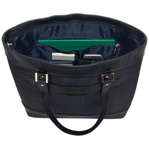  Kenneth Cole REACTION Kenneth Cole Reaction Womens Runway Call Nylon-Twill Top Zip 16 Laptop & Tablet Business Tote, Navy