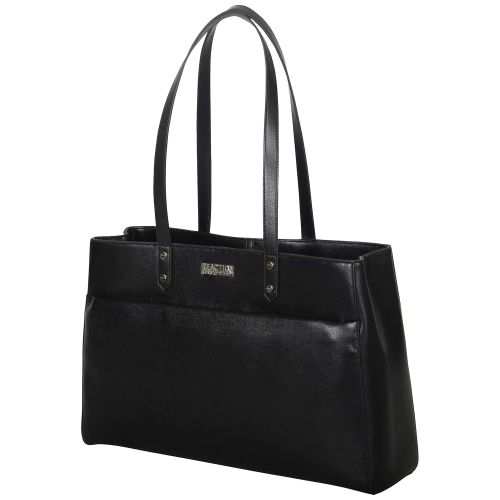  Kenneth Cole REACTION Kenneth Cole Reaction Womens Downtown Darling Faux Leather Dual Compartment 15 Laptop Tote, Black