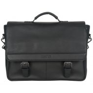 Kenneth Cole REACTION Kenneth Cole Reaction Leather Single Compartment Flapover 15.0 Computer Business Case Laptop Briefcase Black One Size