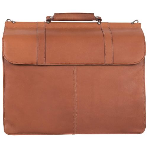  Kenneth Cole REACTION Kenneth Cole Reaction Colombian Leather Dual Compartment Flapover 15 Laptop Dowelrod Business Portfolio, Cognac