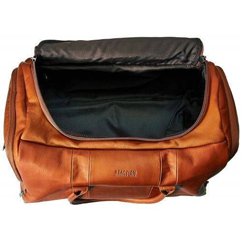  Kenneth Cole REACTION Kenneth Cole Reaction Duff Guy Colombian Leather 20 Single Compartment Top Load Travel Duffel Bag, Cognac