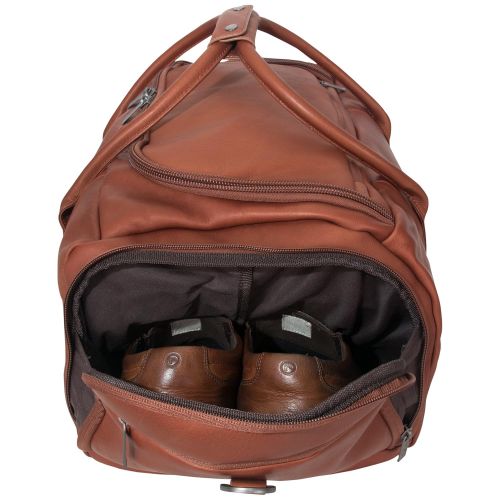  Kenneth Cole REACTION Kenneth Cole Reaction Duff Guy Colombian Leather 20 Single Compartment Top Load Travel Duffel Bag, Cognac