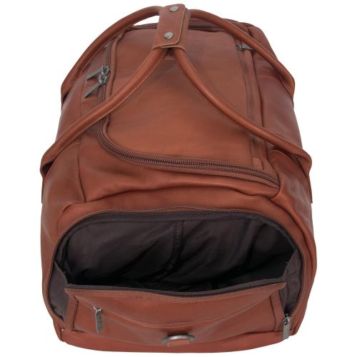  Kenneth Cole REACTION Kenneth Cole Reaction Duff Guy Colombian Leather 20 Single Compartment Top Load Travel Duffel Bag, Cognac