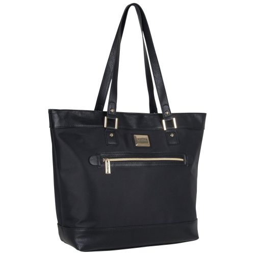  Kenneth Cole REACTION Kenneth Cole Reaction Womens Runway Call Nylon-Twill Top Zip 16 Laptop & Tablet Business Tote, Black