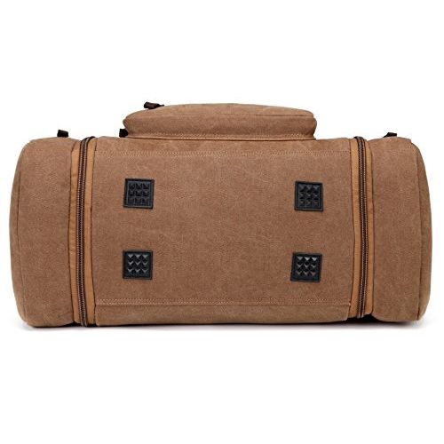  Kenox Oversized Canvas Travel Tote Luggage Weekend Duffel Bag (Coffee)