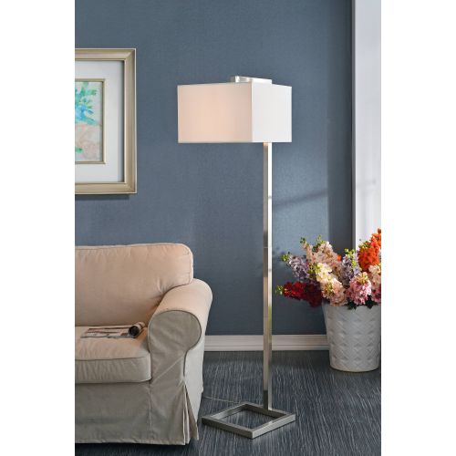  Kenroy Home 4 Square Floor Lamp, Brushed Steel