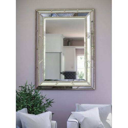  Kenroy Home Lens Accent Wall Mirror 38 Inches by 28 Inches Silver