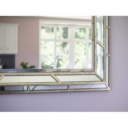  Kenroy Home Lens Accent Wall Mirror 38 Inches by 28 Inches Silver