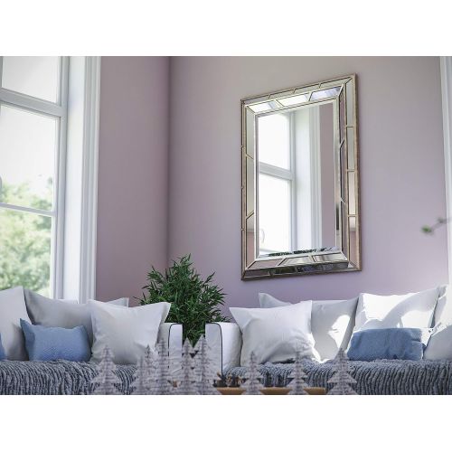  Kenroy Home Lens Accent Wall Mirror 38 Inches by 28 Inches Silver