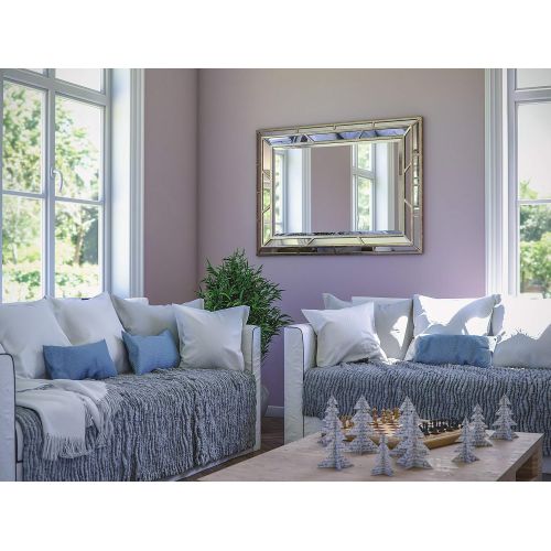  Kenroy Home Lens Accent Wall Mirror 38 Inches by 28 Inches Silver