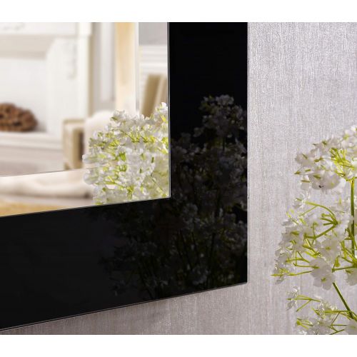  Kenroy Home Ice Mirrors, Medium, Matte Black Wood Finish