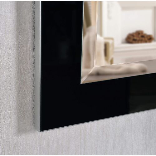  Kenroy Home Ice Mirrors, Medium, Matte Black Wood Finish