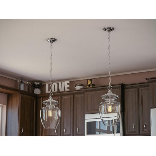  Kenroy Home Kenroy Home 93037CLR Apothecary 1 -Light Pendant