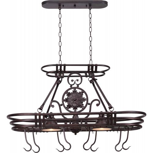  Kenroy Home 90304GC Dorada 2 Light Pot Rack, Gilded Copper Finish