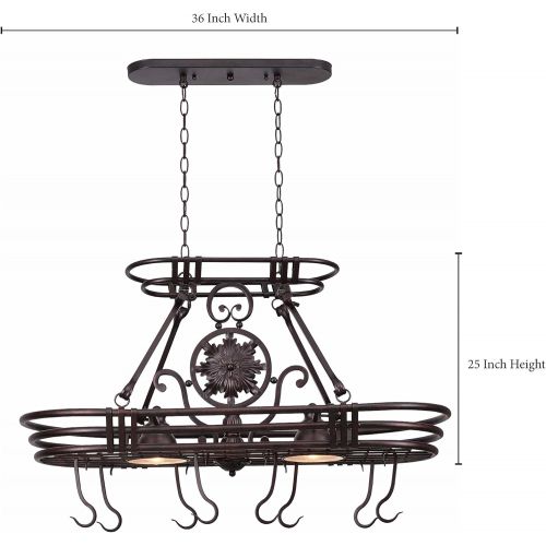  Kenroy Home 90304GC Dorada 2 Light Pot Rack, Gilded Copper Finish