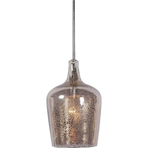  Kenroy Home 93042ANT Pi 1-Light Pendant, Chrome