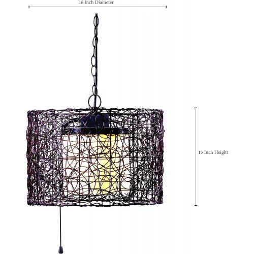  Kenroy Home 93393BRZ  Tanglewood 1-Light Outdoor Pendant, Blackened Bronze Finish