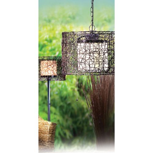  Kenroy Home 93393BRZ  Tanglewood 1-Light Outdoor Pendant, Blackened Bronze Finish