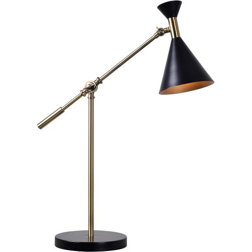  Kenroy Home Arne 1 Light Pendant, Matte Black with Antique Brass Finish