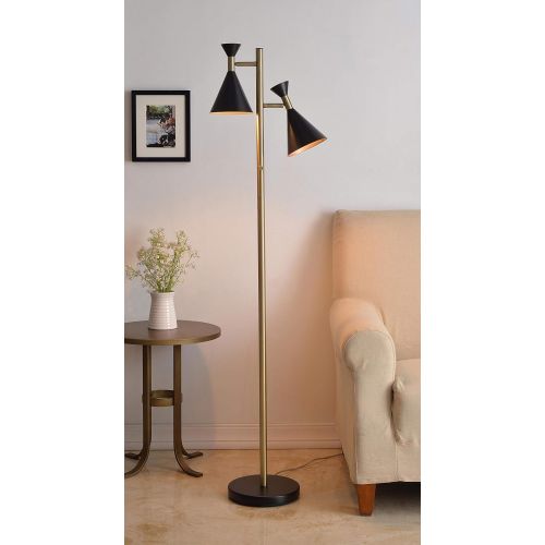  Kenroy Home Arne 1 Light Pendant, Matte Black with Antique Brass Finish