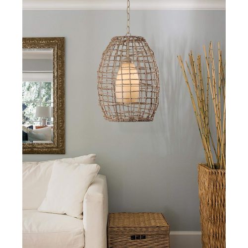  Kenroy Home 93316TN Sea Grass 1-Light Pendant Fixtures