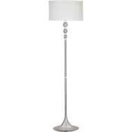 Kenroy Home 20119BS Luella Floor Lamp, Brushed Steel with White and Clear Acrylic Accents