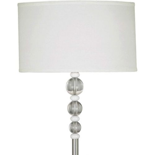  Kenroy Home 20119BS Luella Floor Lamp, Brushed Steel with White and Clear Acrylic Accents