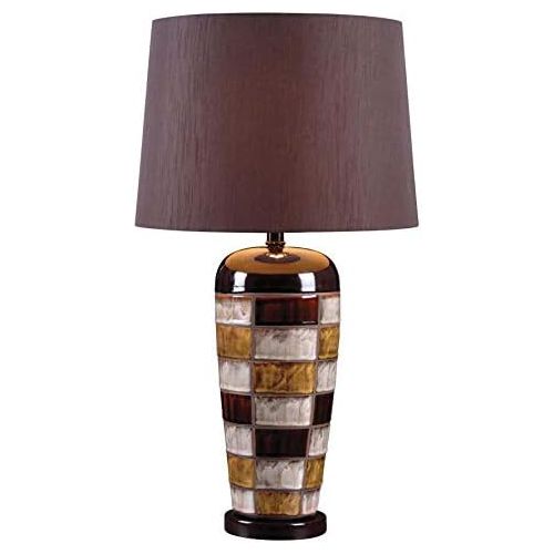  Kenroy Home 32273CER Torino Table Lamp, Ceramic Squares Finish