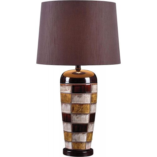  Kenroy Home 32273CER Torino Table Lamp, Ceramic Squares Finish