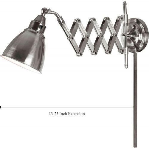  Kenroy Home 32197ANI Floren Swing Arm Lamp, 23.0 x 6.0 x 10.0, Antique Nickel