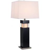 Kenroy Home 20109BL Wyatt Table Lamp, Black with Acrylic Accents