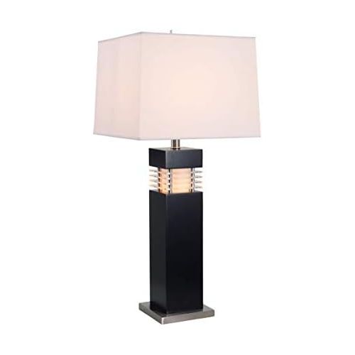  Kenroy Home 20109BL Wyatt Table Lamp, Black with Acrylic Accents