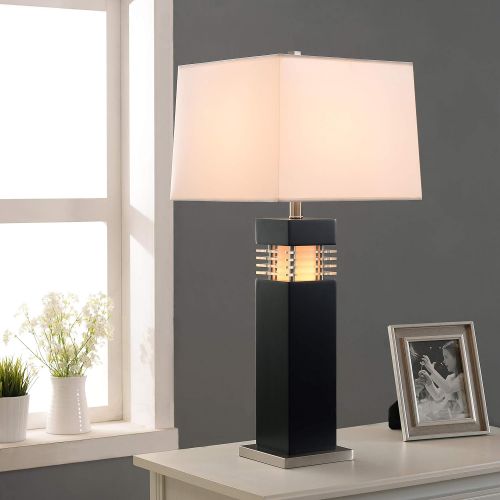  Kenroy Home 20109BL Wyatt Table Lamp, Black with Acrylic Accents