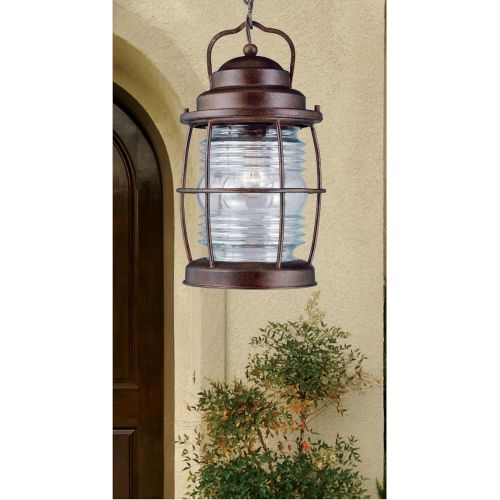  Kenroy Home Beacon Semi Flush Fixture Light, Convertible, Blackened Gilded Copper