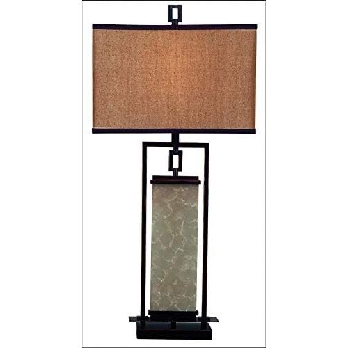  Kenroy Home Plateau Table Lamp with 15 inch Gold Fabric shade